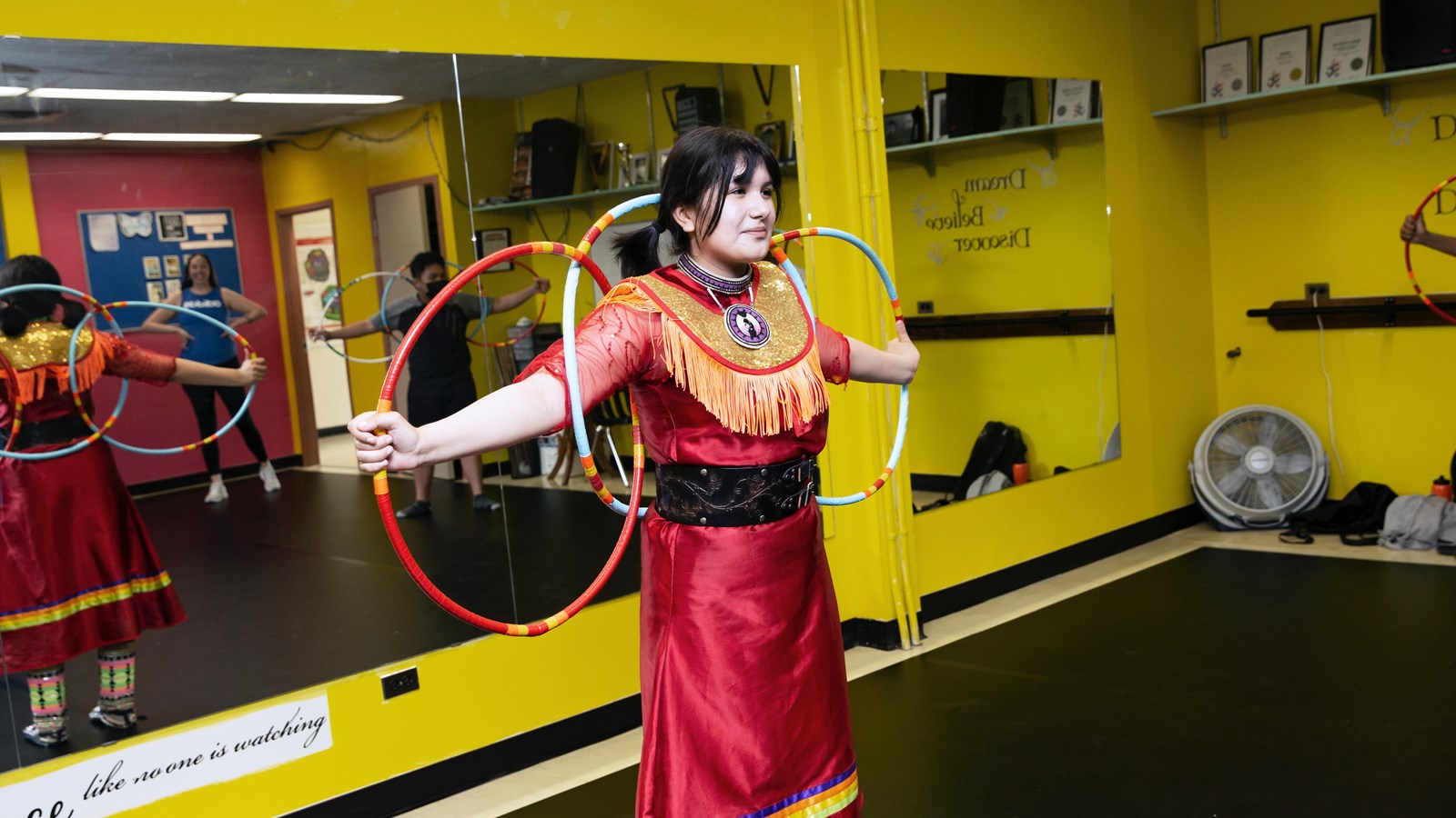 Hoop dancing at the General Wolfe dance studio.